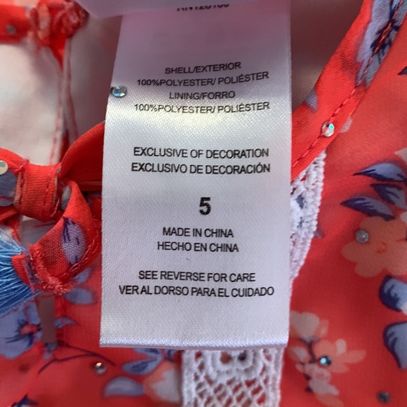 Little Lass Multicolor Girls Flowered Spring Dress Size 5 - Picture 3 of 3